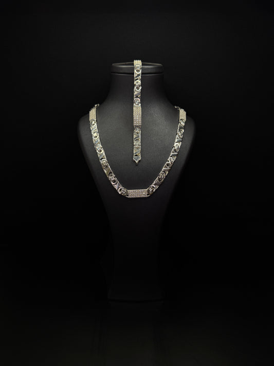 Platte Königskette Iced out